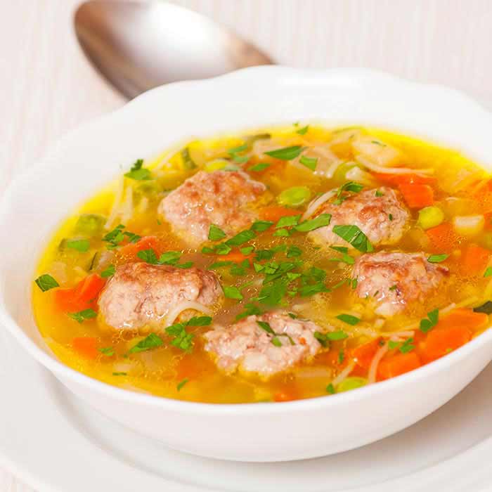 Soupe de vermicelles aux boulettes de poulet-Ojao-pâtes sans gluten 