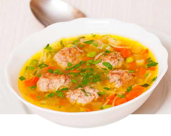 Soupe de vermicelles aux boulettes de poulet-Ojao-pâtes sans gluten 